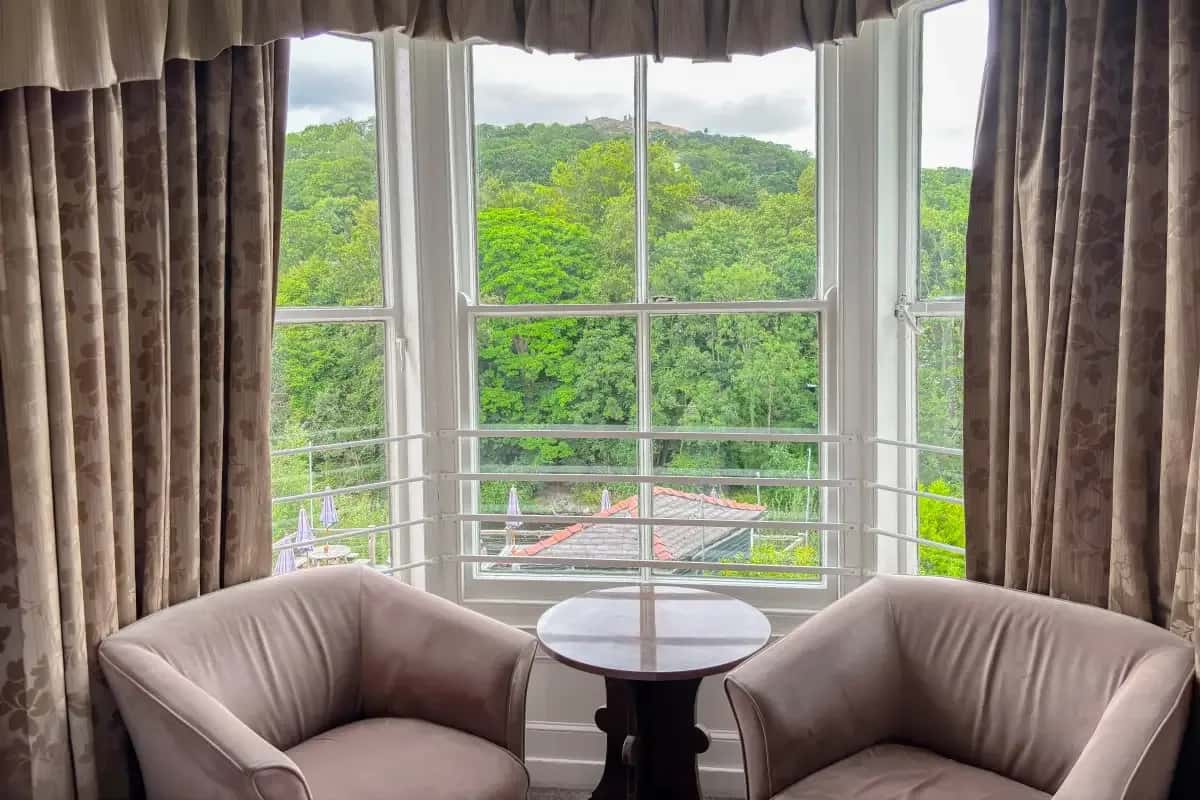 Garden view in Family Room at The Hand Hotel Llangollen
