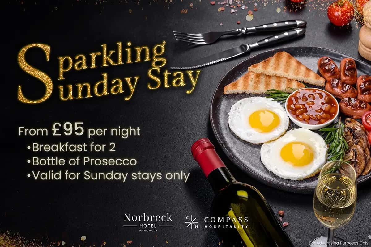 Sparkling Sunday Stay at The Norbreck Hotel Scarborough
