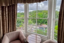 Garden view in Family Room at The Hand Hotel Llangollen