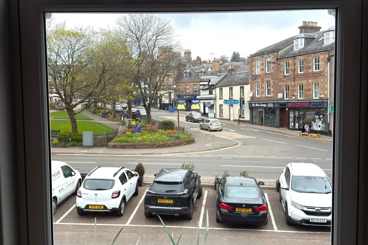 Square View Room with a queen sized bed at The Angus Hotel Blairgowrie